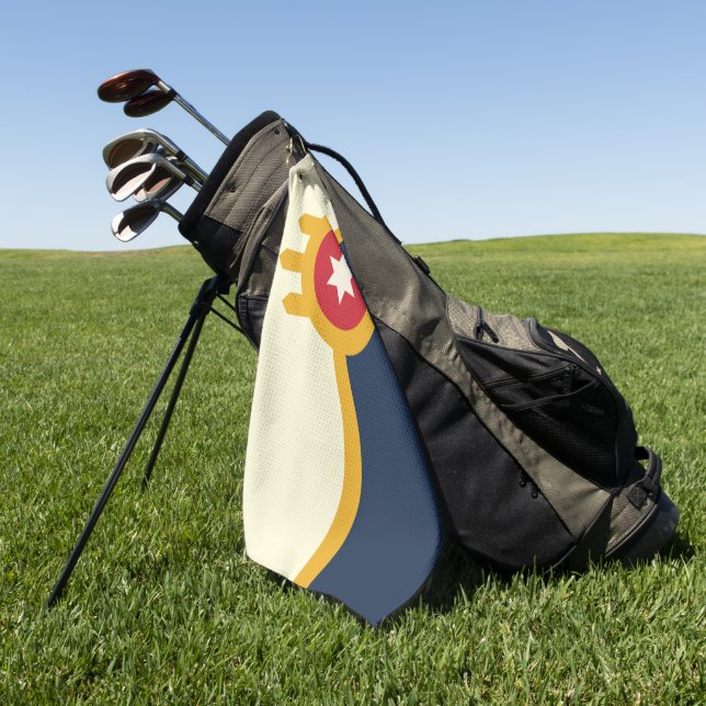 Toalla De Golf Bandera de la ciudad de Tulsa (Oklahoma) (Verde)