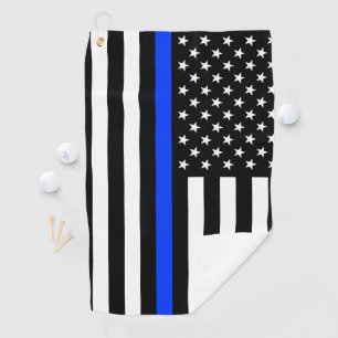 Toalla De Golf Bandera de la policía delgada de la línea azul