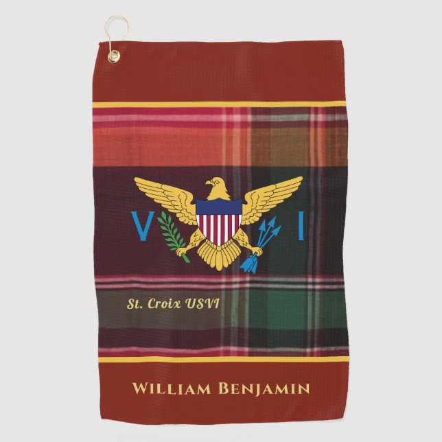 Toalla De Golf Bandera de las Islas Vírgenes de Estados Unidos Pe (Anverso)