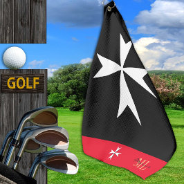 Toalla De Golf Bandera de Malta Golf, cruz maltesa monogramada St