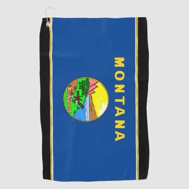 Toalla De Golf Bandera de Montana (Anverso)
