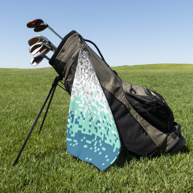 Toalla De Golf Bandera de orgullo frayromántico abstracto pixelad (Verde)