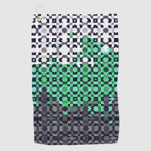 Toalla De Golf Bandera de orgullo Neutrois abstracta pixelada tri (Anverso)