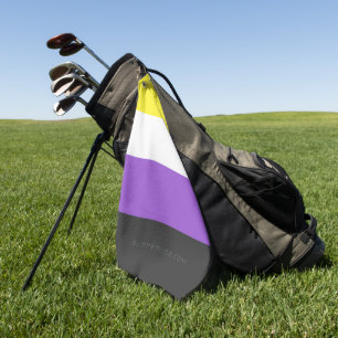 Toalla De Golf Bandera de orgullo no binario de SlipperyJoe's ama