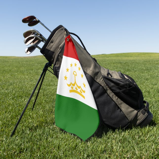 Toalla De Golf Bandera de Tayikistán (Verde)