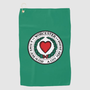 Toalla De Golf Bandera de Worcester, Massachusetts