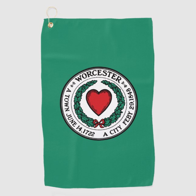 Toalla De Golf Bandera de Worcester, Massachusetts  (Anverso)