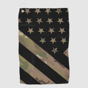 Toalla De Golf Bandera del camuflaje I del arbolado