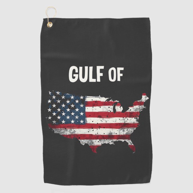 Toalla De Golf Bandera del mapa del Golfo de América divertida de (Anverso)