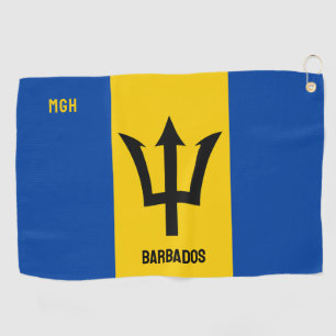 Toalla De Golf Bandera del Monograma personalizado de Barbados