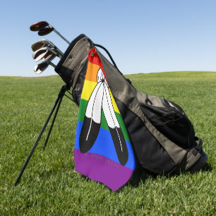 Toalla De Golf bandera del orgullo de dos espíritus de SlipperyJo