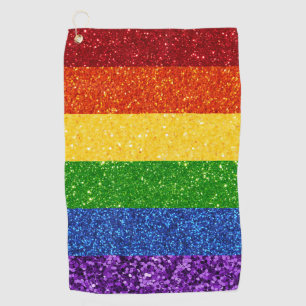 Toalla De Golf Bandera del orgullo gay Purpurina LGBT
