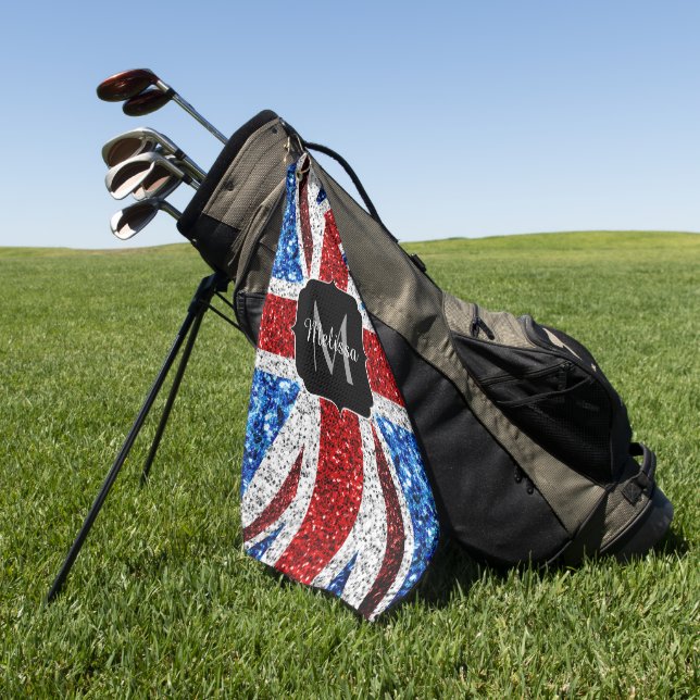 Toalla De Golf Bandera del Reino Unido azul rojo brillante purpur (Verde)