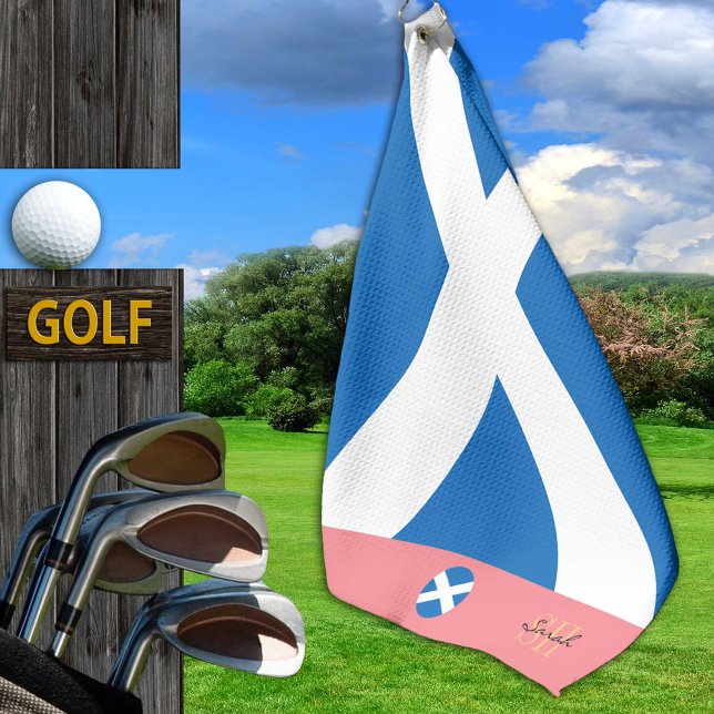 Toalla De Golf Bandera escocesa y Escocia, monogramada /lady Golf (Subido por el creador)