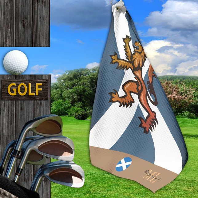 Toalla De Golf Bandera escocesa y Escocia, monogramada /Rampant (Subido por el creador)