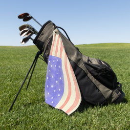Toalla De Golf Bandera estadounidense de color acuático