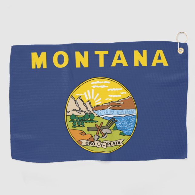 Toalla De Golf Bandera estatal de Montana, Estados Unidos (Horizontal)