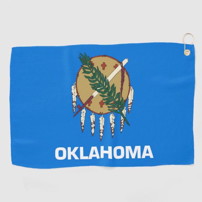 Toalla De Golf Bandera estatal de Oklahoma, Estados Unidos (Horizontal)