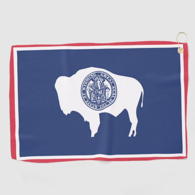 Toalla De Golf Bandera estatal de Wyoming, Estados Unidos (Horizontal)