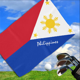 Toalla De Golf Bandera filipina y vacaciones de golf/deportes en 