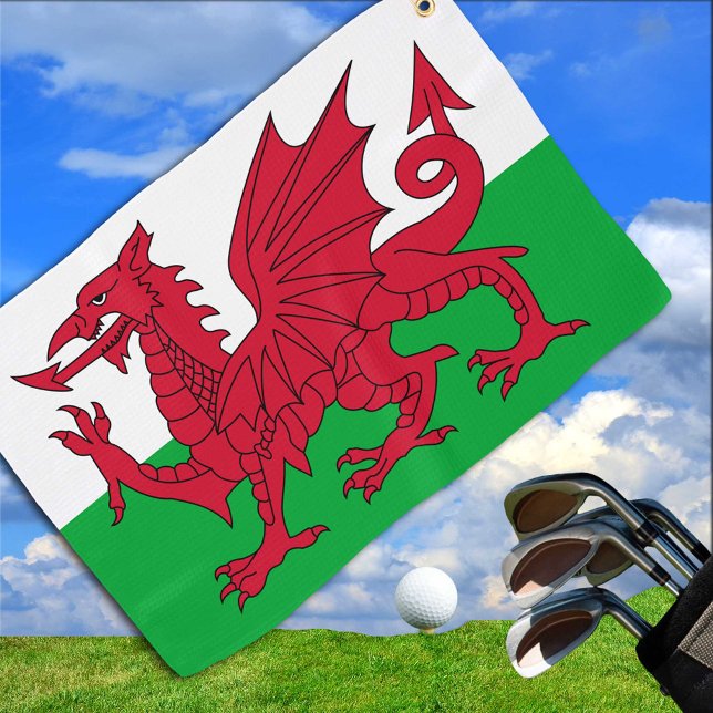Toalla De Golf Bandera galesa y golf Gales - Cymru / Cardiff depo (Subido por el creador)