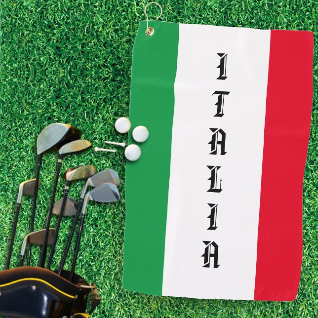 Toalla De Golf Bandera italiana rojo verde blanco (Italy Italian Flag Red White Green Italia Golf Towel)