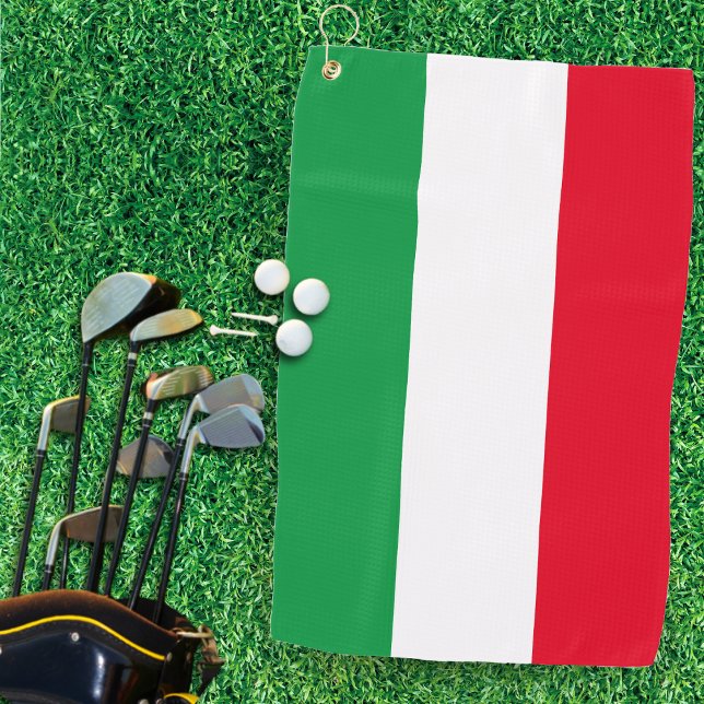 Toalla De Golf Bandera italiana rojo verde blanco (Italy Italian Flag Red White Green Italia Golf Towel)