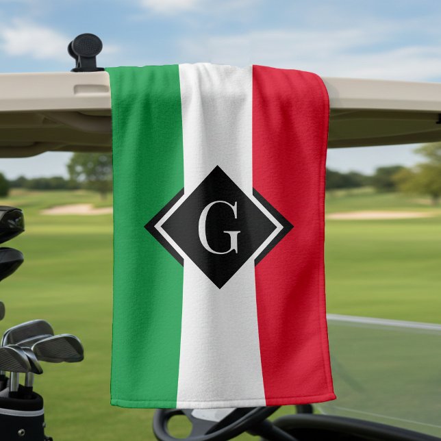 Toalla De Golf Bandera italiana rojo verde blanco inicial (Subido por el creador)