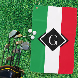 Toalla De Golf Bandera italiana rojo verde blanco inicial