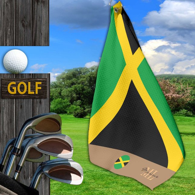 Toalla De Golf Bandera jamaiquina y Jamaica, deportes monogramado (Subido por el creador)