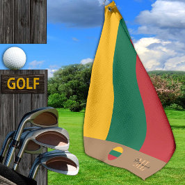 Toalla De Golf Bandera lituana y Lituania monogramadas/golf