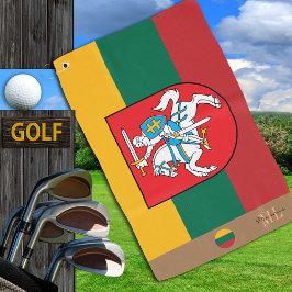 Toalla De Golf Bandera lituana y Lituania monogramados/golf Golf