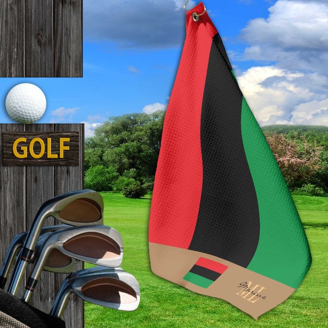 Toalla De Golf Bandera panafricana y bandera unia monogramada / s (Subido por el creador)