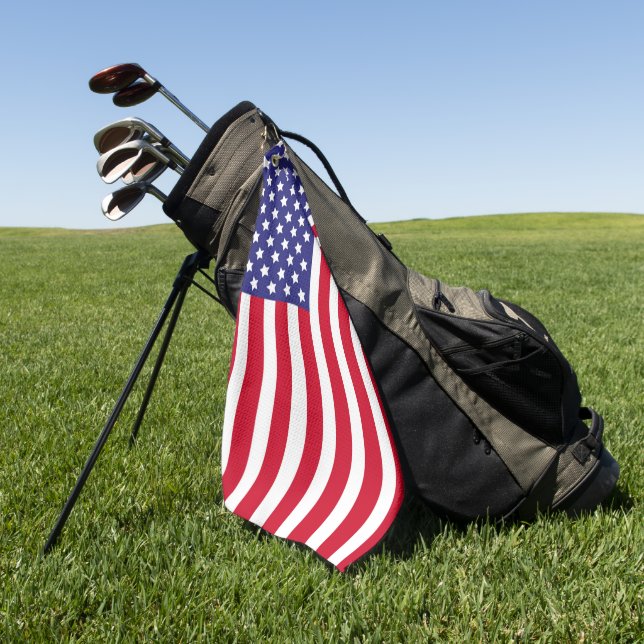 Toalla De Golf Bandera patriótica de los Estados Unidos Stars & S (Verde)