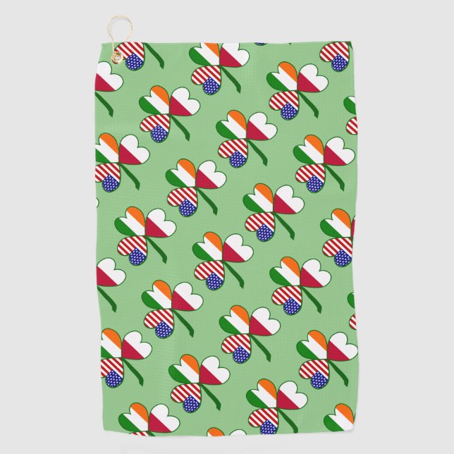 Toalla De Golf Bandera polaca en shamrock (Anverso)