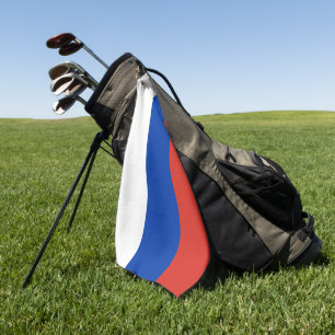 Toalla De Golf Bandera rusa y Rusia de golf / Moscú deportiva