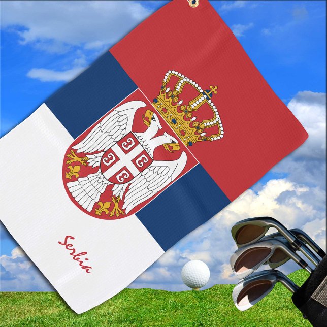 Toalla De Golf Bandera serbia y viajes de Serbia, vacaciones y de (Subido por el creador)