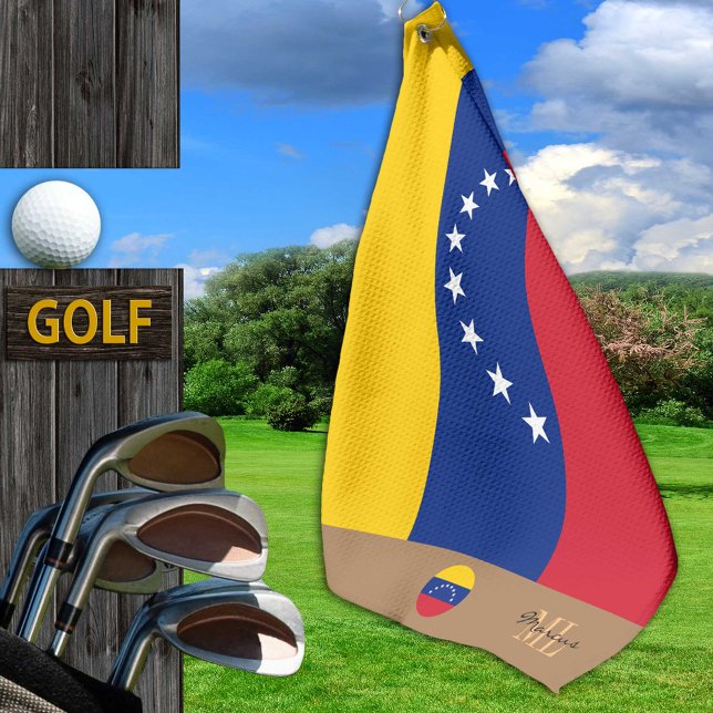 Toalla De Golf Bandera venezolana y Venezuela monogramada /golf (Subido por el creador)