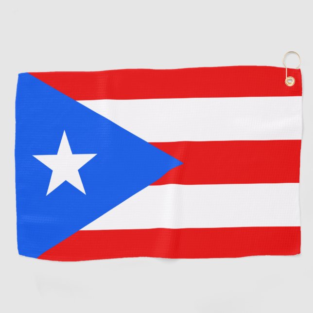 Toalla De Golf Bandera y golf de Puerto Rico /deportes (Horizontal)