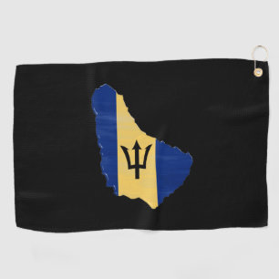 Toalla De Golf Bandera y mapa de Barbados
