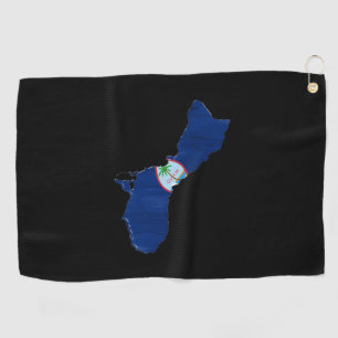 Toalla De Golf Bandera y mapa de Guam