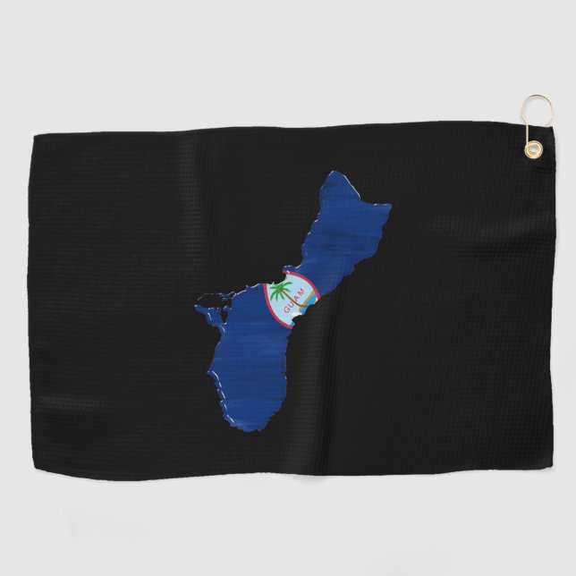 Toalla De Golf Bandera y mapa de Guam (Horizontal)