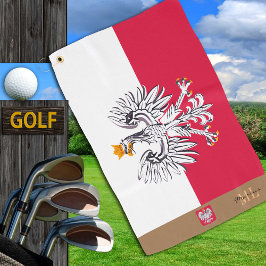 Toalla De Golf Bandera y Polonia polacas monogramadas Golf Polska
