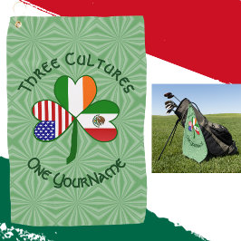 Toalla De Golf Banderas irlandesas americanas mexicanas Shamrock 