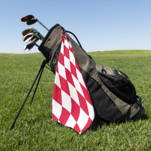 Toalla De Golf Banderín de diamante de Baviera rojo y blanco