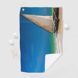 Toalla De Golf Barco de pesca tradicional en la playa