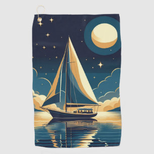Toalla De Golf Barco de vela por la noche