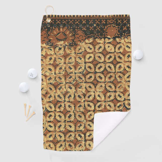 Toalla De Golf Batik Earthy Coffee Bean Elegante Rustic Rugged (In situ)