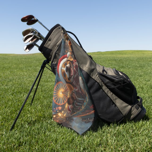 Toalla De Golf Beagle Dog Roller Coaster Navidades (Verde)