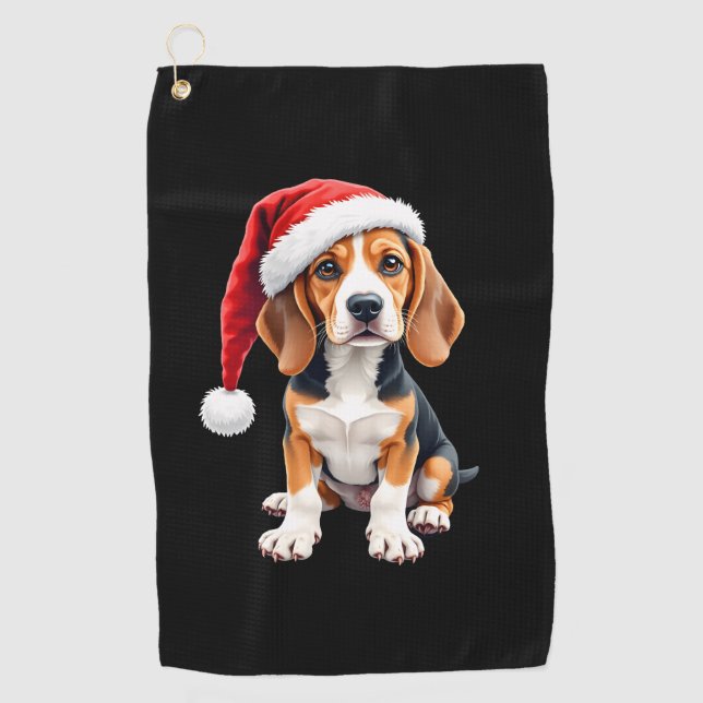 Toalla De Golf Beagle Navidades Perro camiseta de manga larga (Anverso)